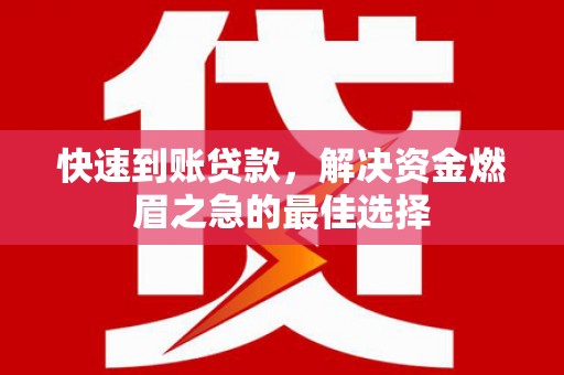 湖州快速到账贷款，解决资金燃眉之急的最佳选择