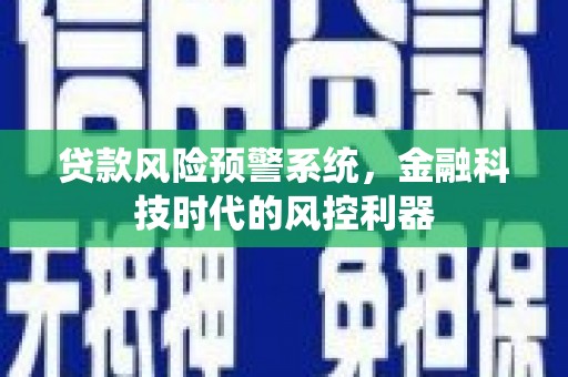 湖州贷款风险预警系统，金融科技时代的风控利器