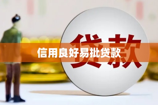 湖州信用良好易批贷款