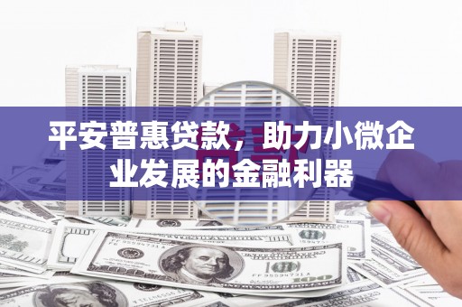 湖州平安普惠贷款，助力小微企业发展的金融利器
