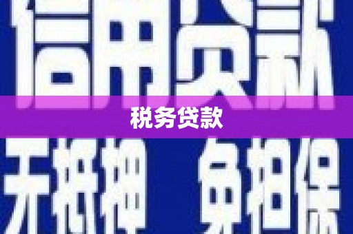 湖州税务贷款