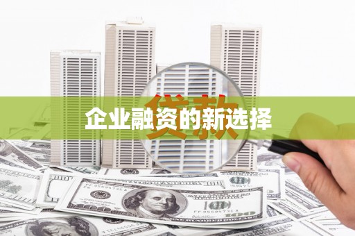 湖州企业融资的新选择
