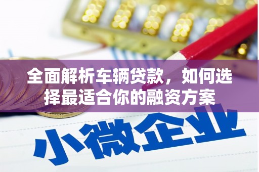 湖州全面解析车辆贷款，如何选择最适合你的融资方案