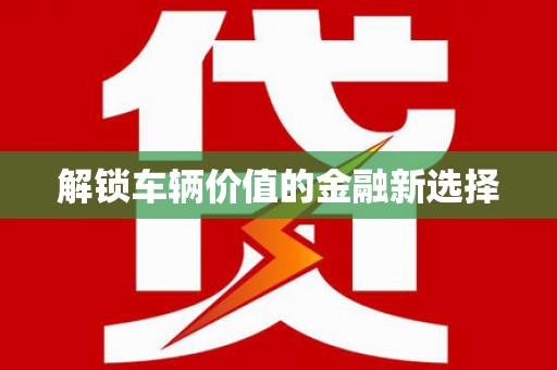 湖州解锁车辆价值的金融新选择